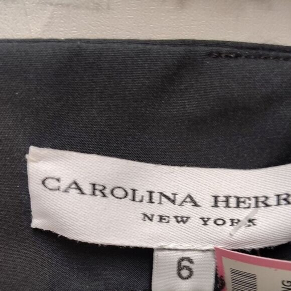 Carolina Herrera Black and Cream Sheath Midi Dress - Picture 2 of 4